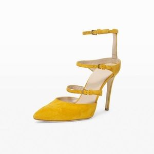 Club Monaco yellow suede Meradyth strappy pumps 36